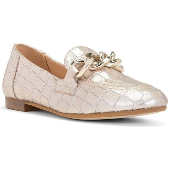 Donald J. Pliner Shoes - Donald Pliner Balton Metallic Croc-Embossed Leather Loafer 8M